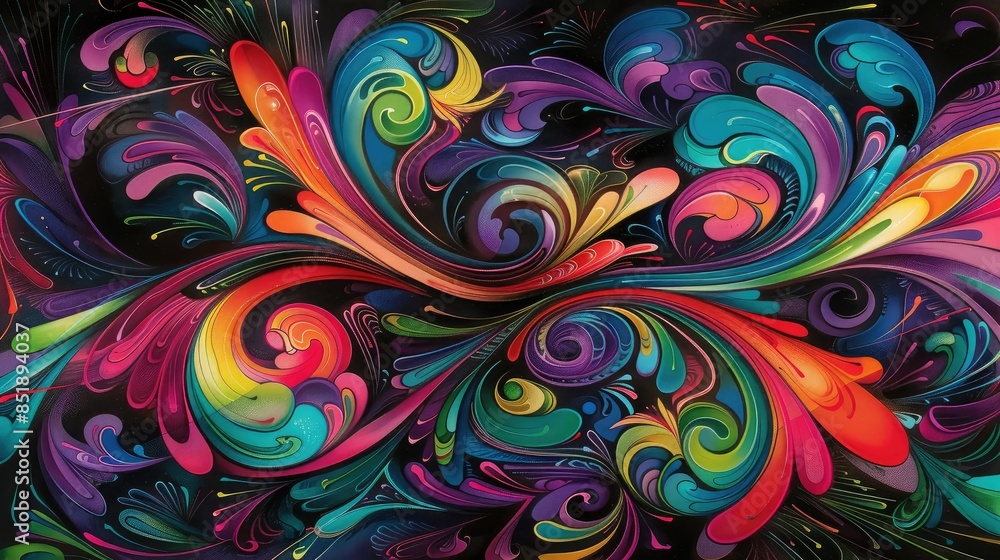 Vibrant swirls of neon watercolor psychedelic Vibrant swirls of neon watercolor psychedelic