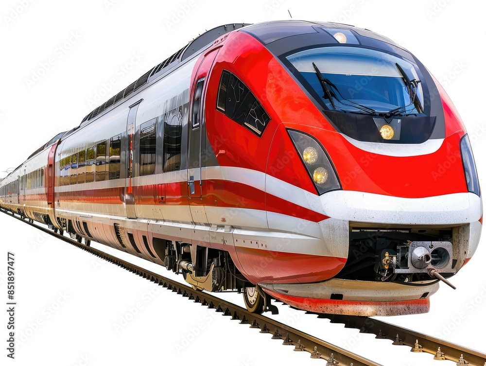 Naklejka premium train isolated on white