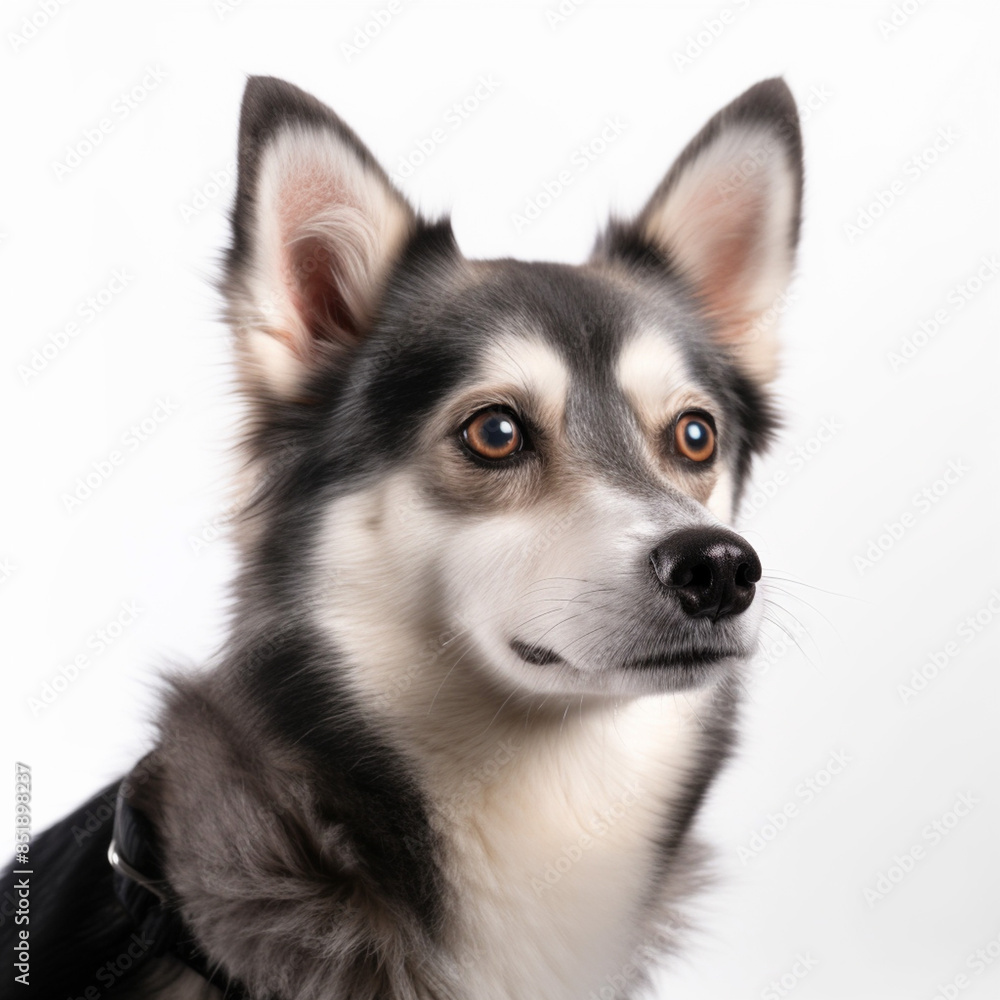 close up portrait shot of an alaskan malamute puppy isolated on white close up portrait shot of an alaskan malamute puppy isolated on white