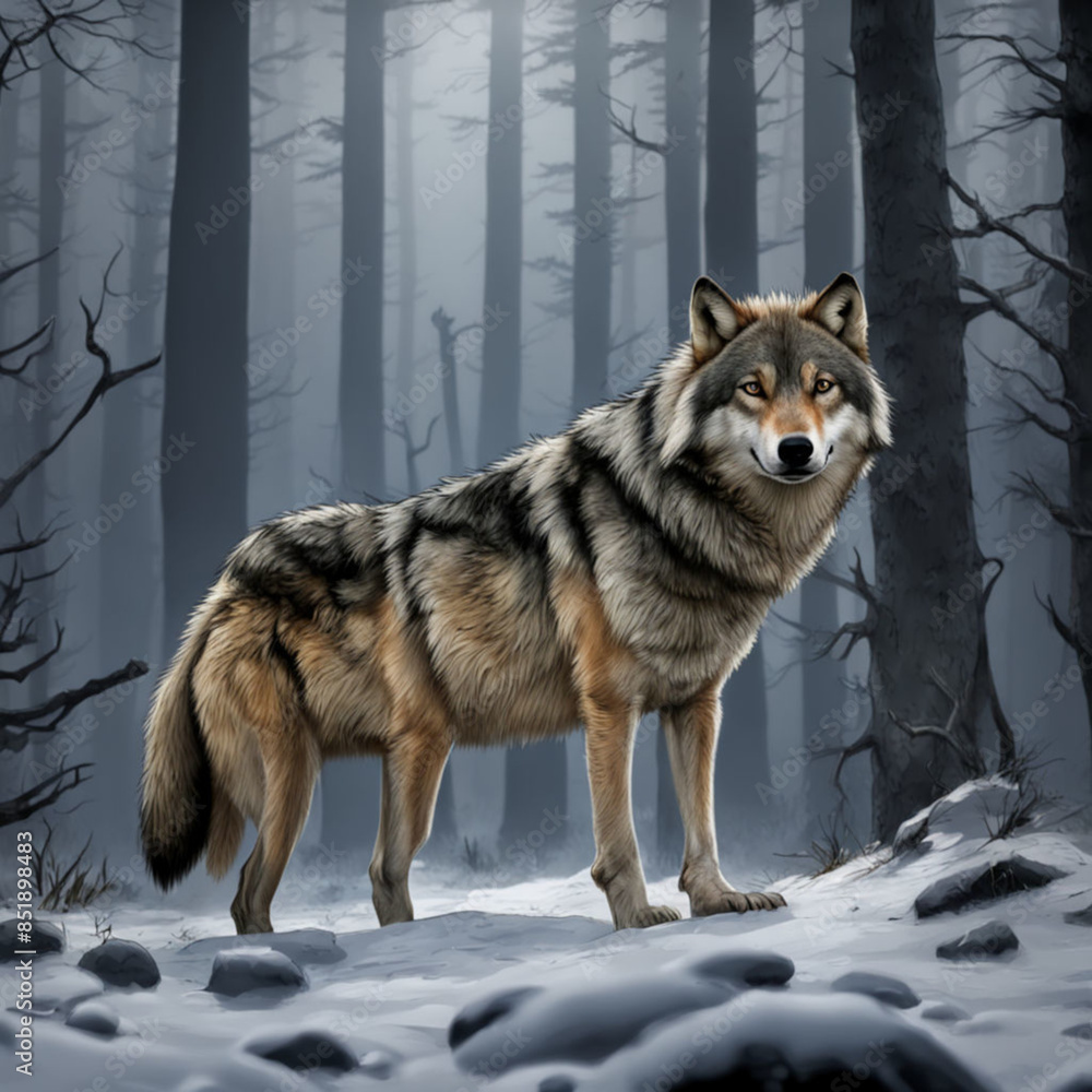 Obraz premium wolves in their natural