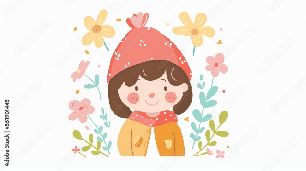Adorable kawaii clip art of Hansel, simple illustration with flat colors, cheerful and bright on a white background Adorable kawaii clip art of Hansel, simple illustration with flat colors, cheerful and bright on a white background