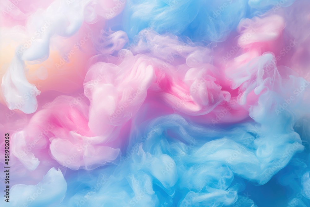 Fototapeta premium Pastel pink and blue background in cotton candy colors AI generated image