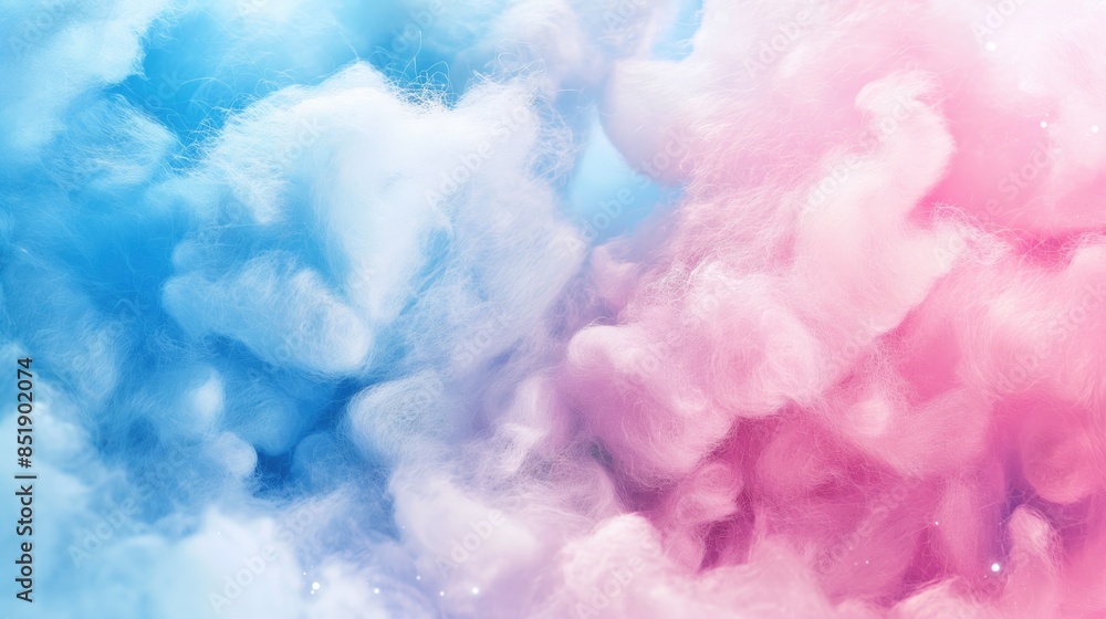 Fototapeta premium Pastel pink and blue background in cotton candy colors AI generated image
