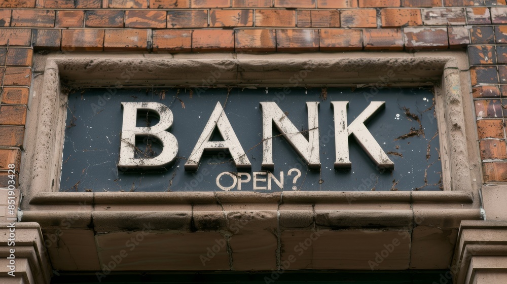 Obraz premium Brick bank building with 