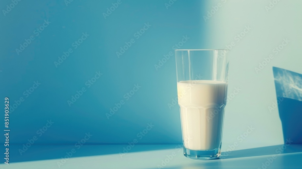 Celebrate World Milk Day with a charming blue backdrop featuring a classic motif of a refreshing glass of milk Celebrate World Milk Day with a charming blue backdrop featuring a classic motif of a refreshing glass of milk