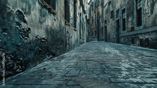 A cobblestone alleyway in a European city © Leli