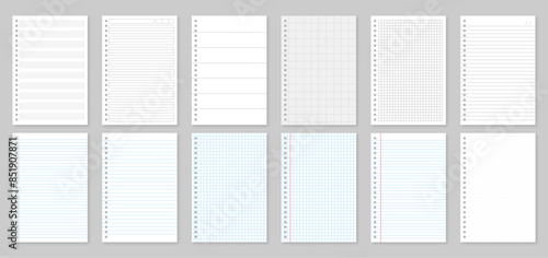 notebook pages with square holes grid lined music score dotted 