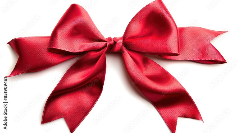 Red bow on white background Red bow on white background