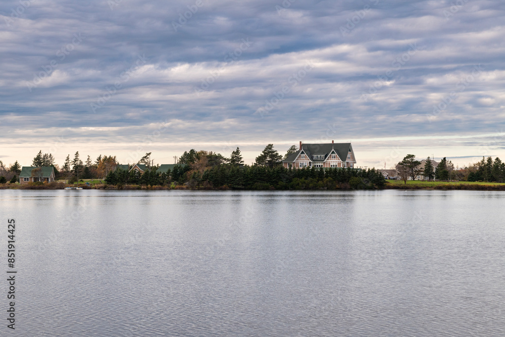 View of the Dalvay Lake and the Dalvay by the Sea Hotel in the north shore of the Prince Edward Island, Canada View of the Dalvay Lake and the Dalvay by the Sea Hotel in the north shore of the Prince Edward Island, Canada