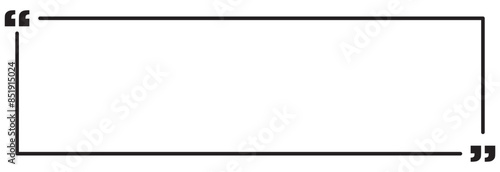 Quote box frame.Text blog information block icon .Quote info box quotation icon. vector illustration. white background.