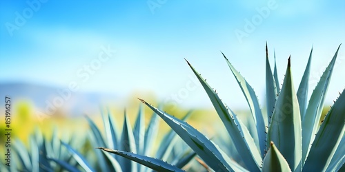 Blue Agave The Tequila Plant (Agave tequilana). Concept Botany, Agave tequilana, Tequila plant, Landscaping, Desert plants photo