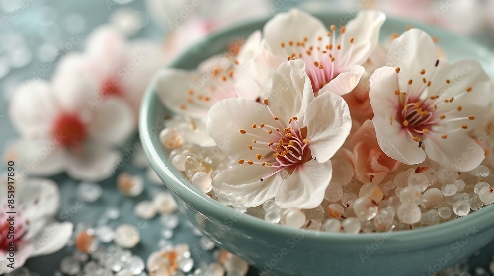 Close-Up of Beige Towels with Apricot Blossoms in Spa Setting, Featuring Candles, Flowers, and White Textured Glass Surface for Beauty Treatment Concept Banner Close-Up of Beige Towels with Apricot Blossoms in Spa Setting, Featuring Candles, Flowers, and White Textured Glass Surface for Beauty Treatment Concept Banner