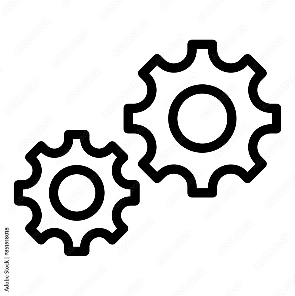 gear line icon vector illustration isolated on white background gear line icon vector illustration isolated on white background