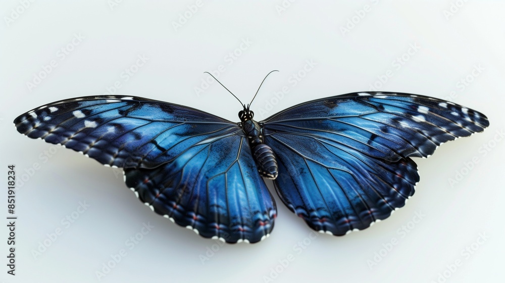 blue butterfly isolated on a white background blue butterfly isolated on a white background