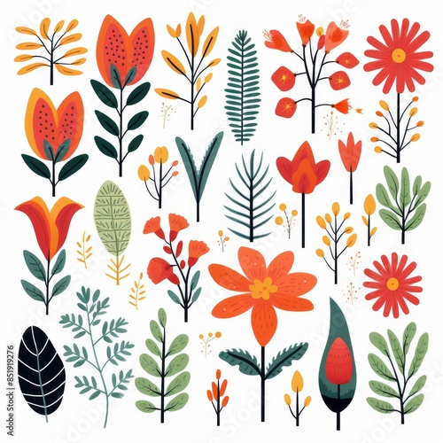 Cartoon Vector Plants and Flowers Collection