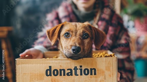 Fototapeta Naklejka Na Ścianę i Meble -  Concept Animal Shelter, donations support animal