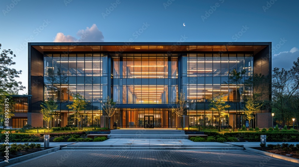 Naklejka premium Twilight Glow at Modern Office