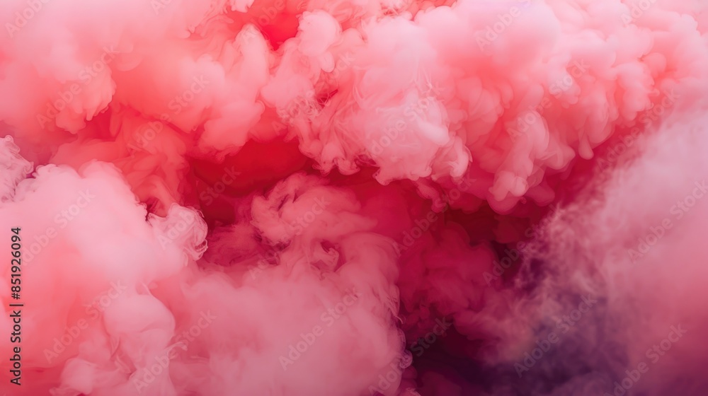 Fototapeta premium Pink Smoke. Soft Flowing Red and Pink Clouds in a Dense Fog