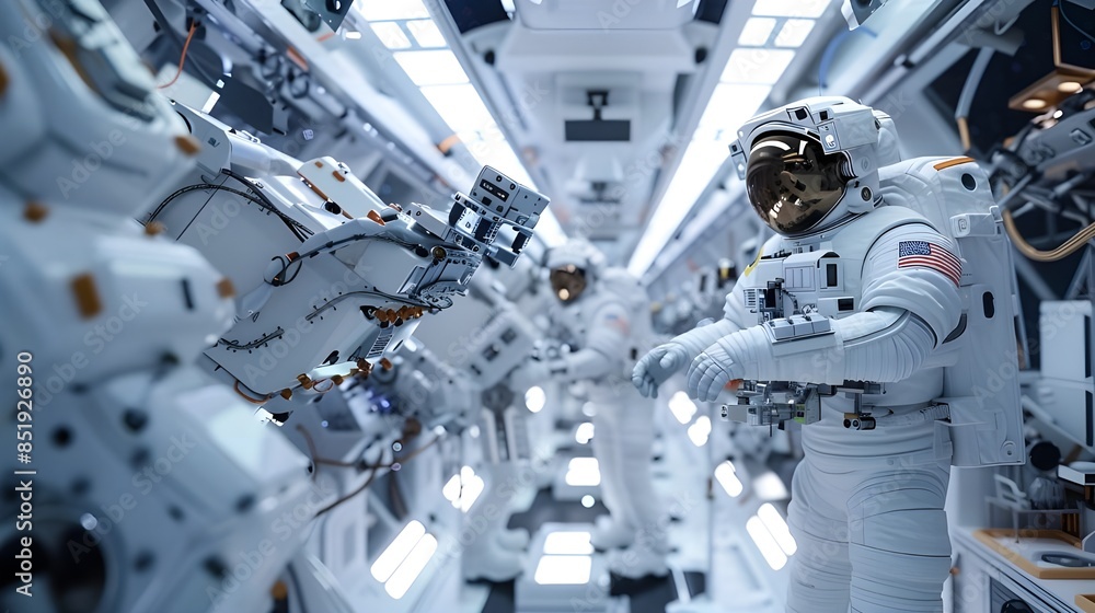 Fototapeta premium Astronauts at work