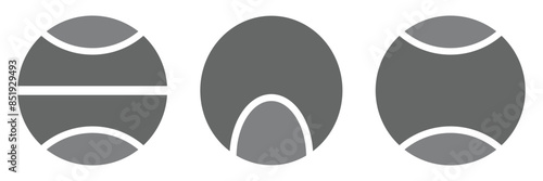 Tennis ball icon set isolated on white background. Tennis ball sport collection. 