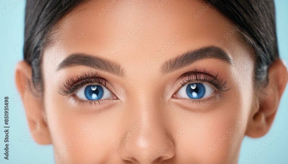 A young woman with large, bright blue eyes framed by long, dark lashes, her gaze full of curiosity. Her head and shoulders fill the screen, and the natural light gives her skin a radiant glow. A young woman with large, bright blue eyes framed by long, dark lashes, her gaze full of curiosity. Her head and shoulders fill the screen, and the natural light gives her skin a radiant glow.