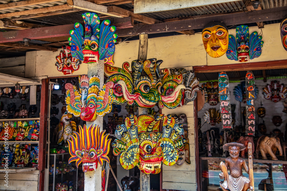 Fototapeta premium souvenir homemade handmade wooden masks