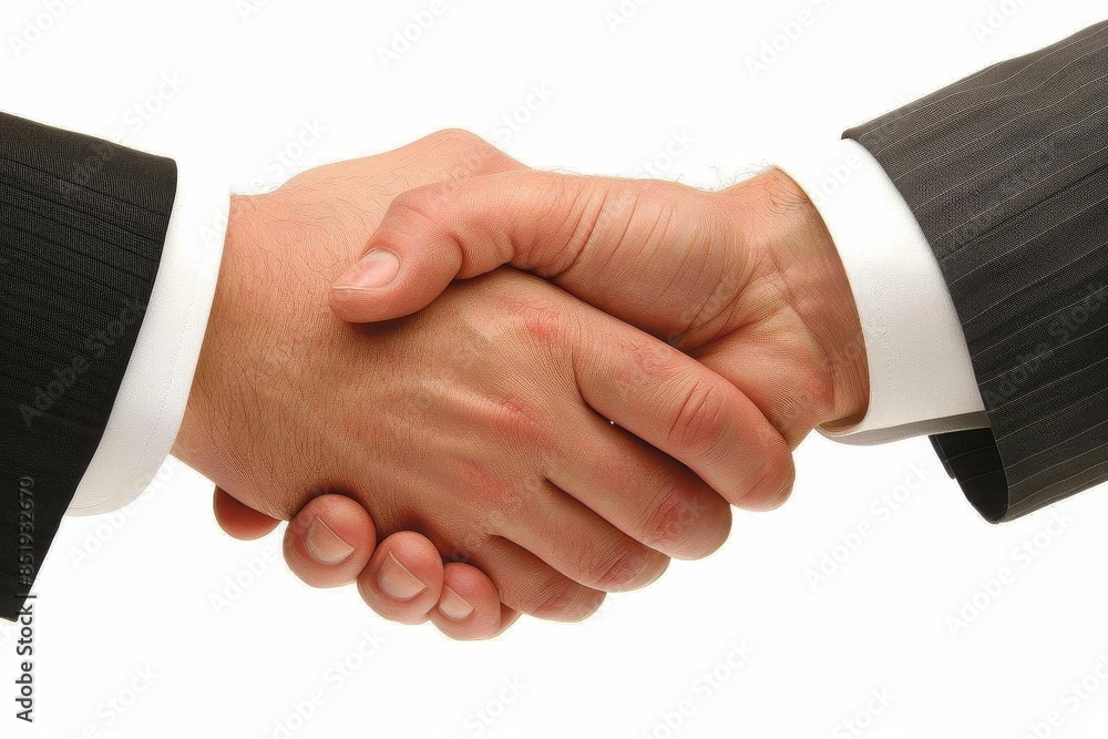 Two people sealing a deal with a handshake Two people sealing a deal with a handshake