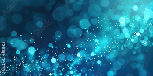 Abstract light blue digital technology bokeh medical or scientific background with shimmering light AI generative image