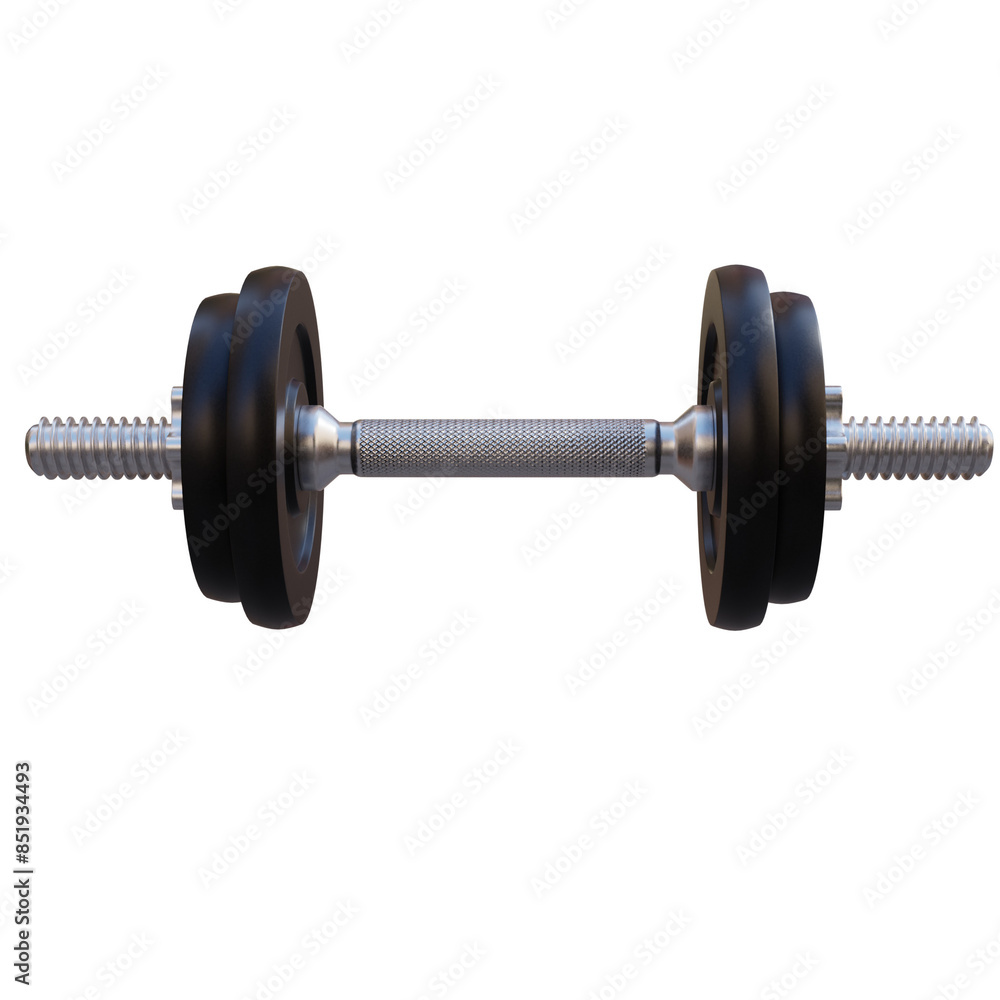 3d render dumbell with transparent background