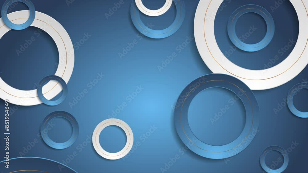 Blue grey circles with golden lines abstract retro geometric background. Seamless looping motion design. Video animation Ultra HD 4K 3840x2160 Blue grey circles with golden lines abstract retro geometric background. Seamless looping motion design. Video animation Ultra HD 4K 3840x2160