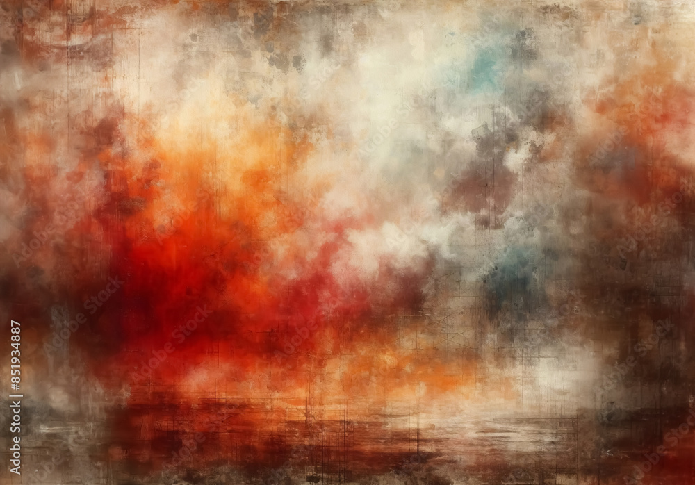 Obraz premium Wallpaper, verwischt,, mit rot, orange, beige und grau, grunge, Hintergrund oder Textur