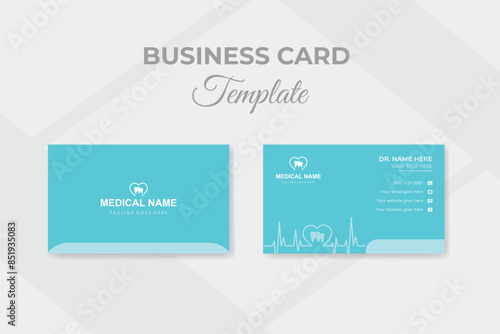 Professional creative medical health care business card design template