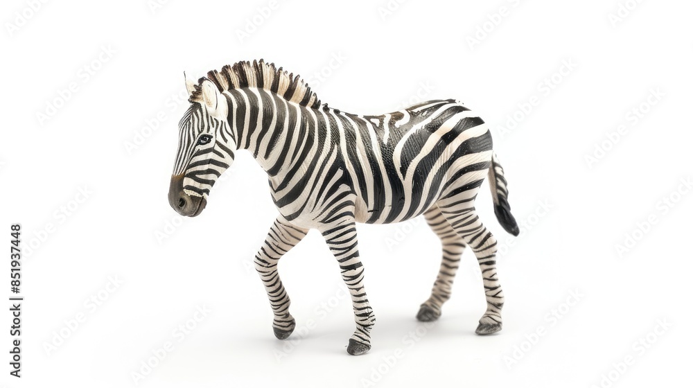 Fototapeta premium Zebra Toy on a White Background