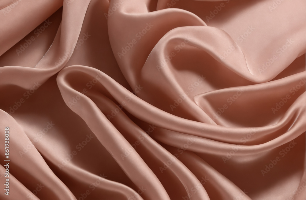 Obraz premium Smooth pink satin fabric draped and folded