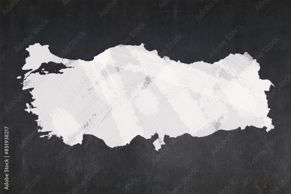 custom made wallpaper toronto digitalMap of Turkey drawn on a blackboard