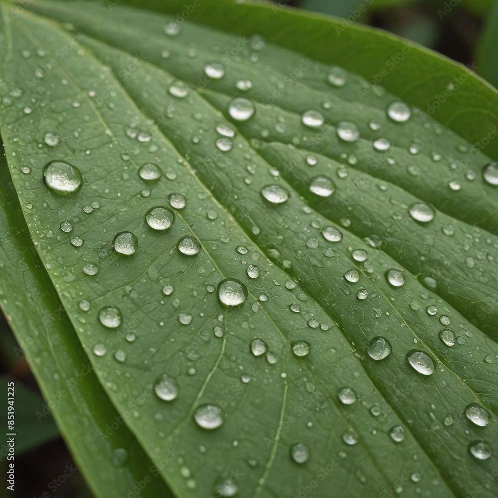 Dewy Leaf Macro Natures Elegance in Green and Clear Dewy Leaf Macro Natures Elegance in Green and Clear