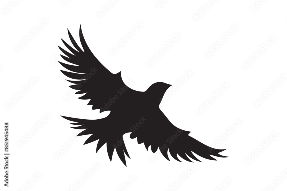 Fototapeta premium flying bird silhouette vector illustration.