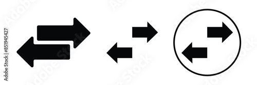 Transfer icon. Left right arrows vector icon. Transfer arrows icon. 2 side arrow icon.