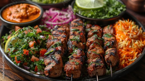 Grilled Meat Skewers with Sides