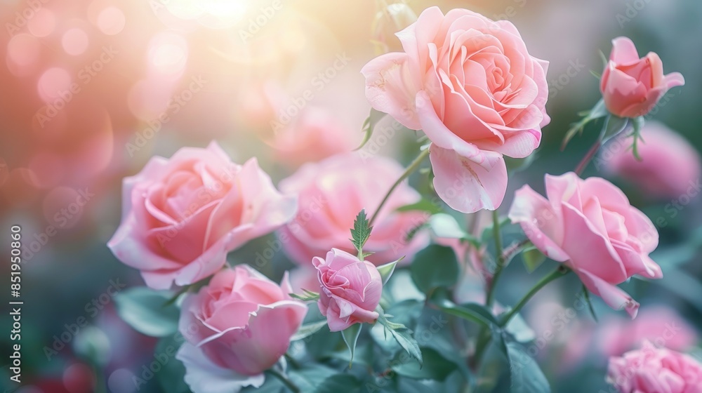 Background of soft pink roses in nature Background of soft pink roses in nature