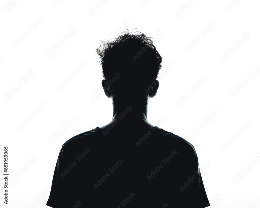 Silhouette of a Dark Figure - Anonymous Male, Back View, Creative Avatar Concept Silhouette of a Dark Figure - Anonymous Male, Back View, Creative Avatar Concept