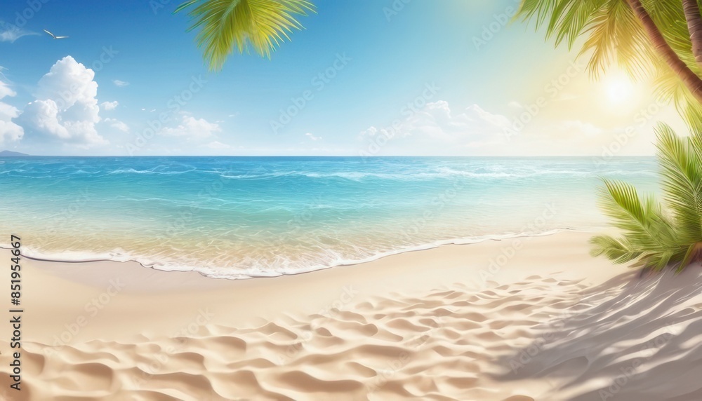 Fototapeta premium happy summer beach vector background
