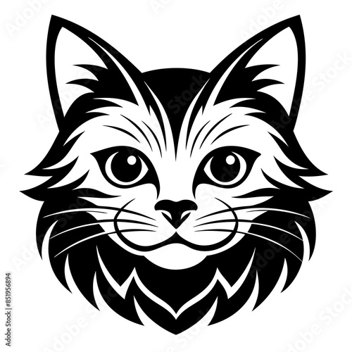 Persian cat face vector silhouette illustration svg file  © Rashed Rana
