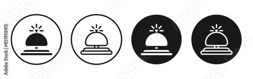 Bell concierge line vector icon set.