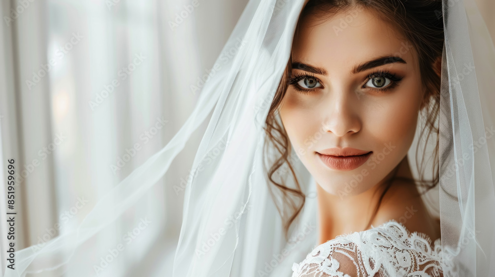 Beautiful bride posing for close-up wedding photos Beautiful bride posing for close-up wedding photos