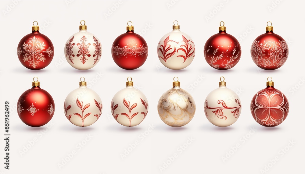 christmas balls ornaments decorations on white christmas balls ornaments decorations on white