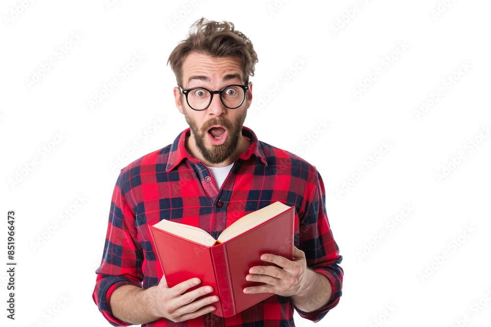 Guide Holding Open Book Isolated on Transparent Background Guide Holding Open Book Isolated on Transparent Background