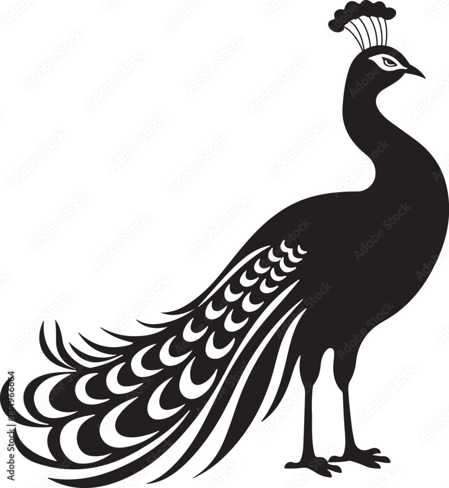 Fototapeta premium peacock silhouette vector
