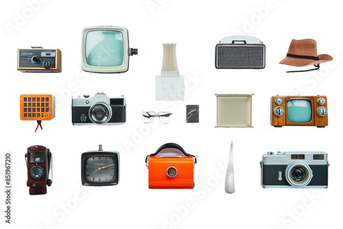 Handy Household Gadgets Isolated on Transparent Background photo