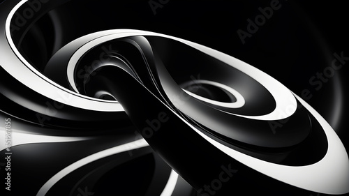 Fototapeta Naklejka Na Ścianę i Meble -  A sophisticated and sleek swirl in black and white. The design should emphasize smooth curves and gradients, creating a minimalist yet striking visual. This would be perfect for a stylish and elegant 
